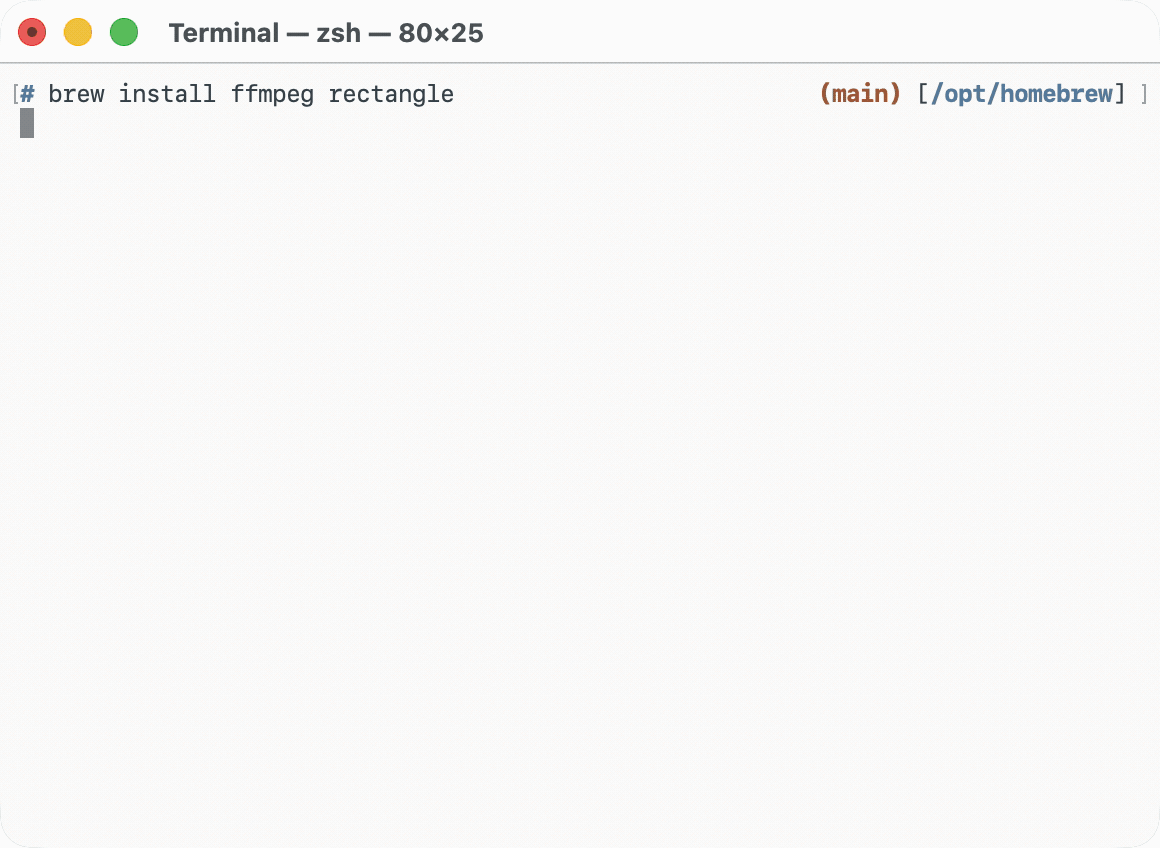 Homebrew install command running in a terminal